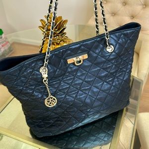 Black DKNY quilted leather tote